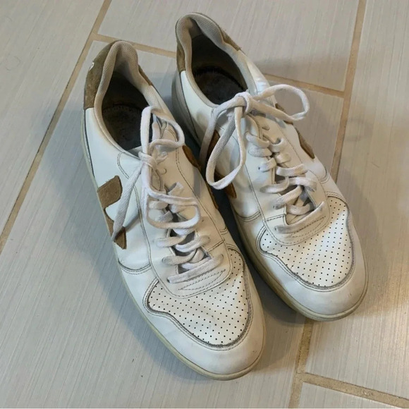 Veja V-10 B-Mesh White  Brown Low Top Sneakers 11 - Picture 13 of 13